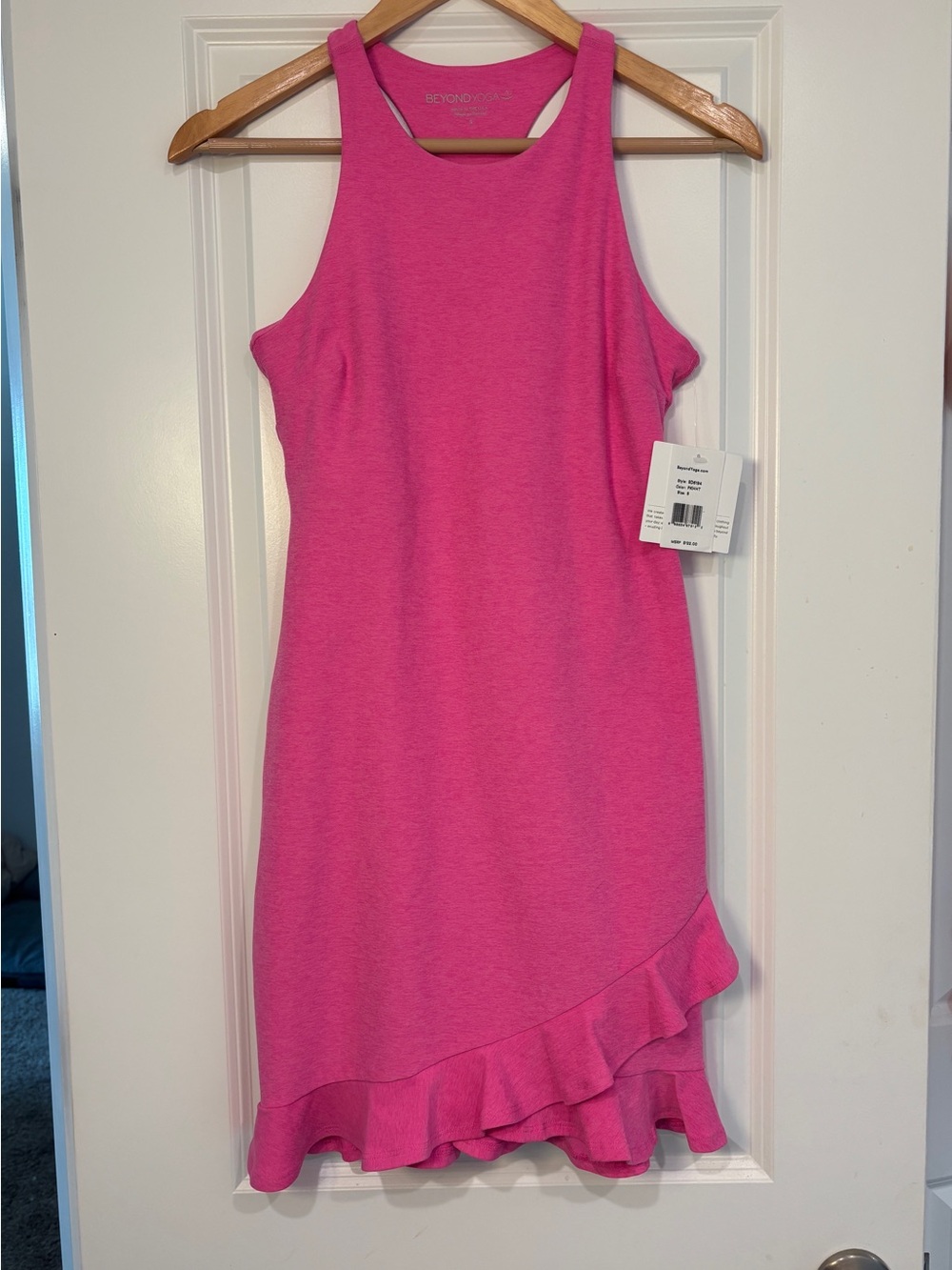 Beyond Yoga Pink Spacedye Ruffled Up Dress